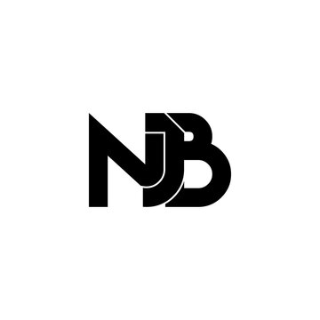 njb typography letter monogram logo design
