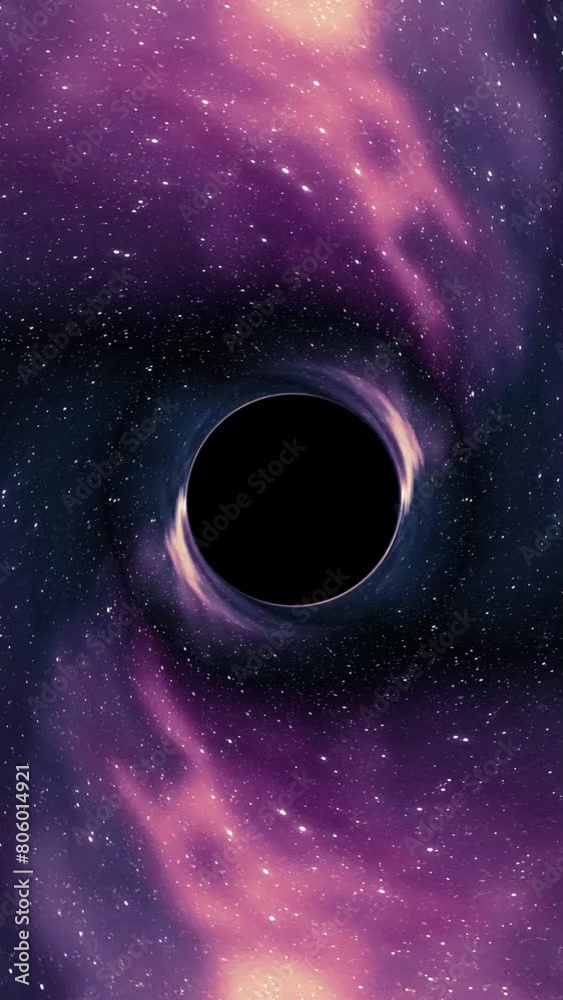 Wall mural black hole pulls in nebula star space time funnel pit seamless loop animation background nice cool v