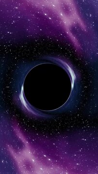 Black hole pulls in nebula star space time funnel pit seamless loop animation background nice cool vertical 9x16 video footage for social media reel 