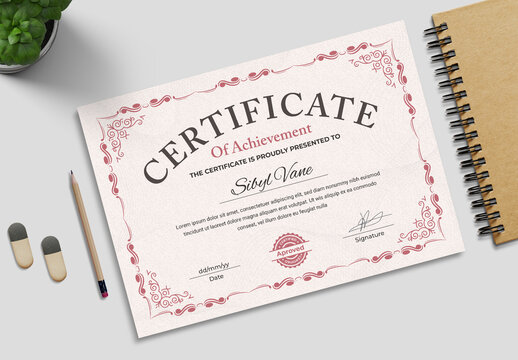 Certificate Template Layout