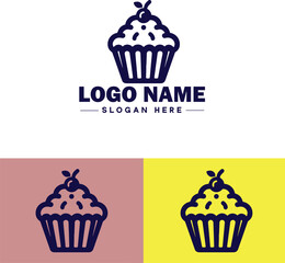 cupcake icon flat Muffin Fairy cake Petit four icon logo sign symbol editable vector