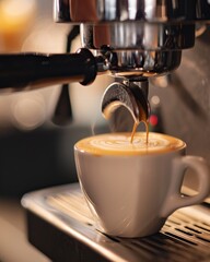 Expert Barista Crafting Perfect Latte Art