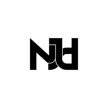 njd lettering initial monogram logo design