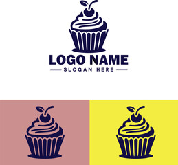 cupcake icon flat Muffin Fairy cake Petit four icon logo sign symbol editable vector
