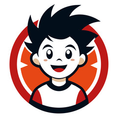 a funny boy Mascot Logo