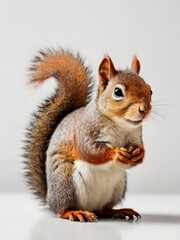 Cute squirrel on white background, isolated pet animal