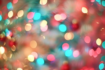 Obraz premium Christmas and New Year holidays background with defocused glowing bokeh lights