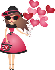 Paris, France, Bonjour, Fashion Lady © MyClipArtStore.com