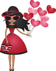 Paris, France, Bonjour, Fashion Lady © MyClipArtStore.com