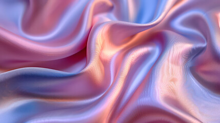 Obraz premium A pastel colored silk fabric, flowing in soft curves, elegant background for product display. The beauty of the scene textures or patterns, a luxury feeling.