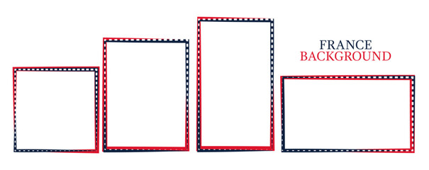 Simple red white blue patriotic french border