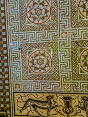 Details of Roman Mosaic at Littlecote, Near Hungerford, Engalnd, UK.