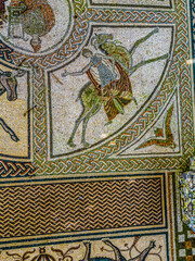 Details of Roman Mosaic at Littlecote, Near Hungerford, Engalnd, UK.