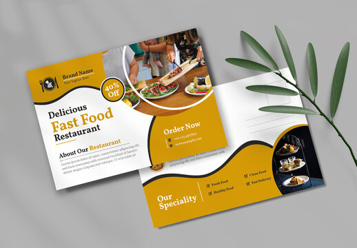 Delicious Fast Food Restaurant Post Card