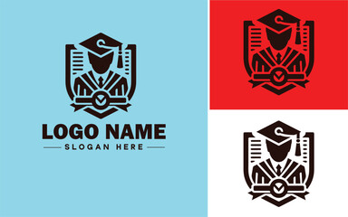 Graduation diploma icon Degree certificate Graduation certificate Diploma flat logo sign symbol editable vector