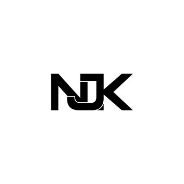njk lettering initial monogram logo design