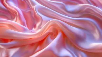 Obraz premium A pastel colored silk fabric, flowing in soft curves, elegant background for product display. The beauty of the scene textures or patterns, a luxury feeling.