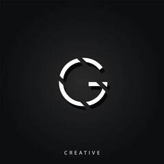 G Creative White Latter Logo Design. Minimal Latter Logo. White Logo. Creative Logo Minimal Latter Logo. Illustration Vector. Creative Monogram. Premium Vector Logo. Premium Design.