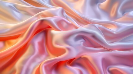 Obraz premium A pastel colored silk fabric, flowing in soft curves, elegant background for product display. The beauty of the scene textures or patterns, a luxury feeling.