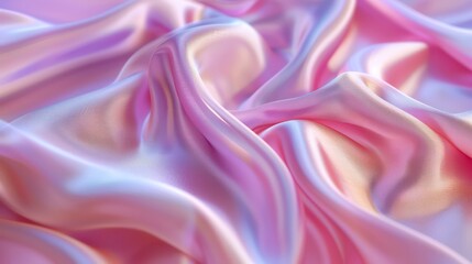 Obraz premium A pastel colored silk fabric, flowing in soft curves, elegant background for product display. The beauty of the scene textures or patterns, a luxury feeling.