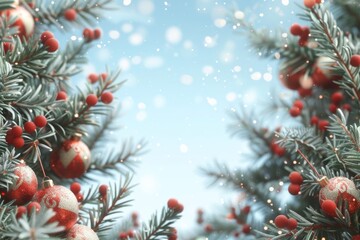 Naklejka na ściany i meble Christmas and New Year holidays background