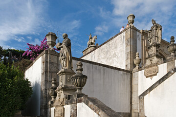Staircase and statues at Bom Jesus do Monte Sanctuary in Braga, Portugal