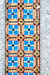 azulejos, tiles, on the facade of a house in Braga, Portugal