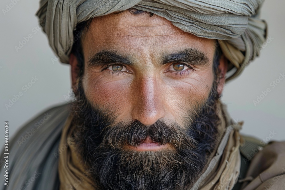 Wall mural a man with a beard and a turban on his head