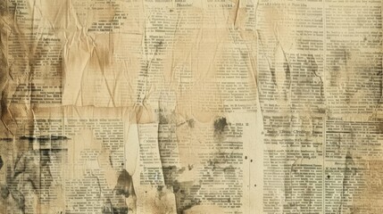 Vintage Newspaper Clippings Collage Background
