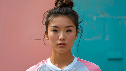 French Twist Hairstyle: Beautiful Girl Volleyball Athlete Images, Graceful Updo on Lovely Female Volleyball Players, Elegant Hairdo for Volleyball Athletes, Chic Twist Style on Stunning Girls