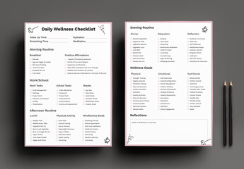 Daily Wellness Checklist Template