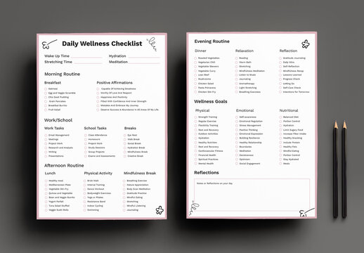 Daily Wellness Checklist Template