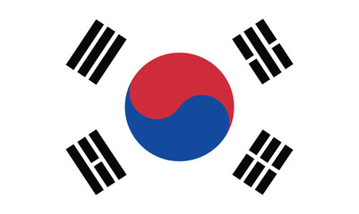 Korean flag. perfect color, scale, and proportion.
