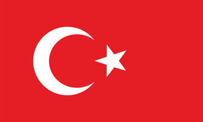 Turki flag. perfect color, scale, and proportion.