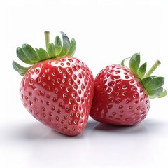 Two Strawberries isolated on white background