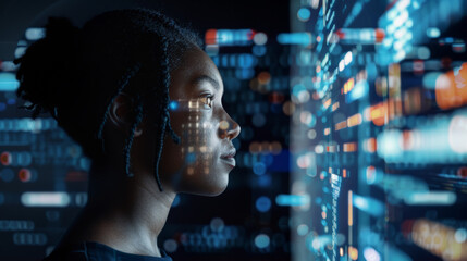 black african, ai cybersecurity illustration