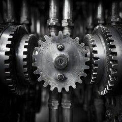 Intricate Mechanics of an Automated Textile Loom in Powerful Black and White Imagery