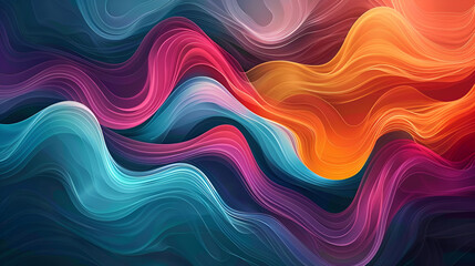 Fototapeta premium A vibrant abstract background with flowing waves of color, abstract background with multicolored wavy lines, Iridescent holographic abstract rainbow seamless pattern