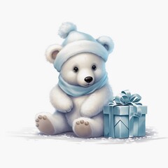Cheerful Polar Bear christmas edition