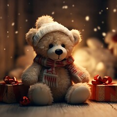 Cheerful polar bear christmas edition