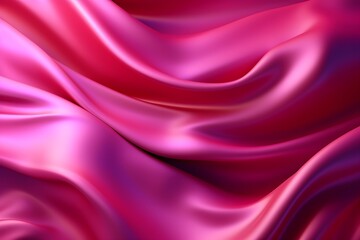 3d silk luxury texture background. Silky cloth luxury fluid wave banner.  Fluid iridescent holographic neon curved wave in motion pink background.