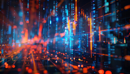 Obraz premium Explore the intricate world of financial trends through a mix of surrealism and magic