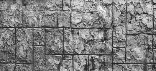 Concrete Stamp Pattern Wall Finishing. Background. Backdrop. High quality Photo. Black and white