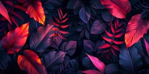 colorful tropical leaves background