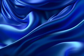 Obraz premium 3d silk luxury texture background. Fluid iridescent holographic neon curved wave in motion blue background. Silky cloth luxury fluid wave banner.