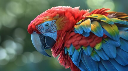 Fototapeta premium Bright parrots, tropical birds.