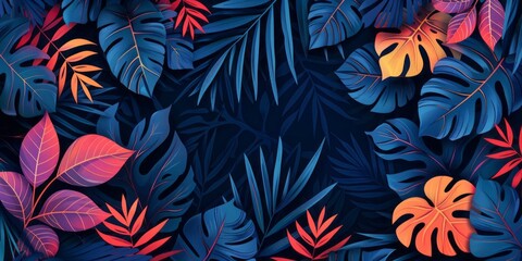 colorful tropical leaves background