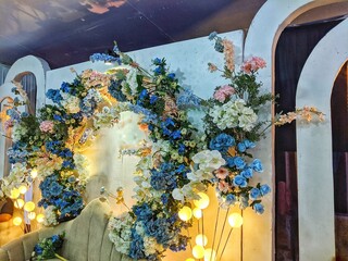wedding tent decoration flowers as decoration