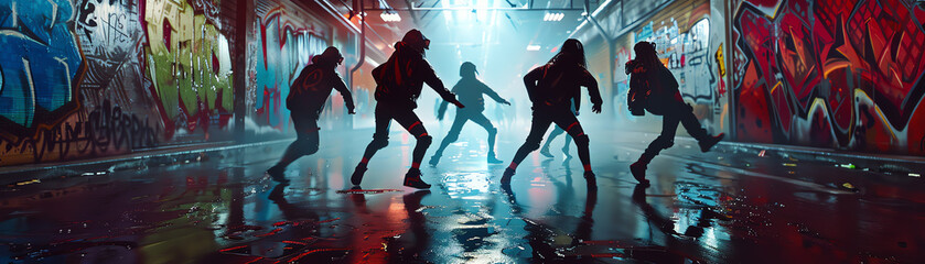 Illustrate a digital collage blending glitch art elements with photographs of urban decay