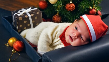 baby in santa hat